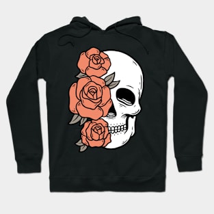 Skull with Rose Flowers Hoodie